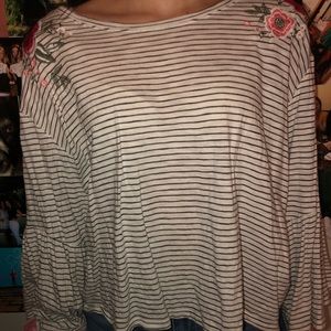 cute light striped and floral long sleeve